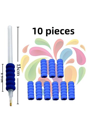 Movas Sanat Navy Blue Sponge Finger Holder - Pack of 10 Pen Accessories |   Mosaic Puzzle Painting