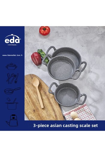 Eda طقم صحن دائري فاخر 3 قطع 18 سم - 20 سم - 22 سم