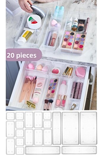 Bayev Bade 20 Pieces Jewelry Box - Accessories & Cosmetic Makeup Organizer
