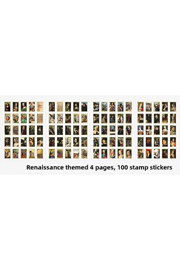 GUGUK Bullet Journal - Renaissance Themed 100 Pieces Stamp Sticker Set (Ggk-Dq113)