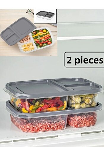 Bayev 2 Pieces Greenhouse Fridge with Compartments Storage Container Food Mincer Vegetable Freezer Organizer