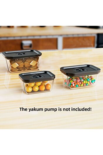 Bigatti Glass Vacuum 6 Piece Storage Container Set (Vacuum Device Not Included)