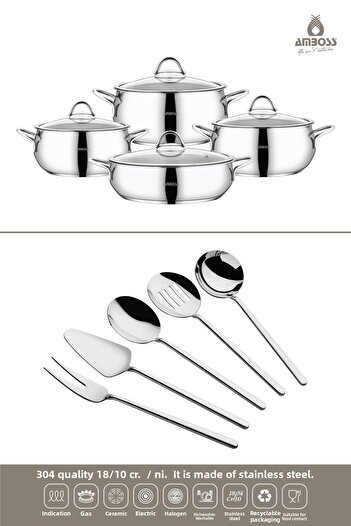 Amboss 13 Piece Stainless Steel Lapis & Stone Cookware Set