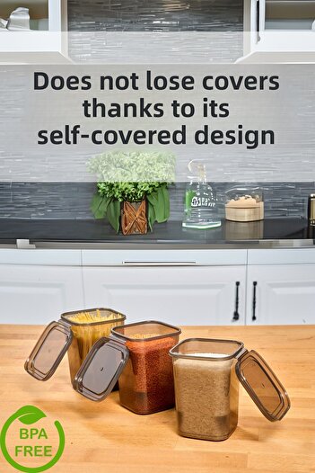 SUPERPUP Set of 12 Self-Covered Square Storage Containers Anthracite Food and Condiment Set 1150 ml