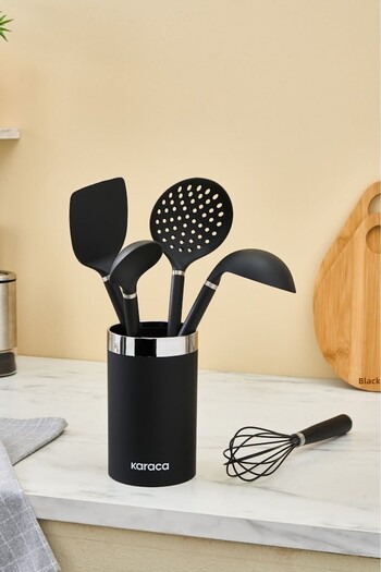 Karaca Noir Magic 6 Piece Service Set with Stand