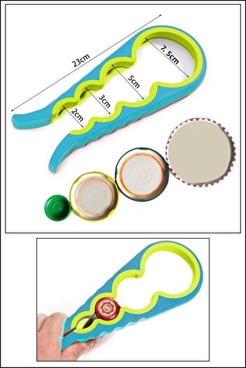 TEDARİKÇİN KAPINDA Multifunctional 23 cm Jar and Bottle Lid Opener, White Color