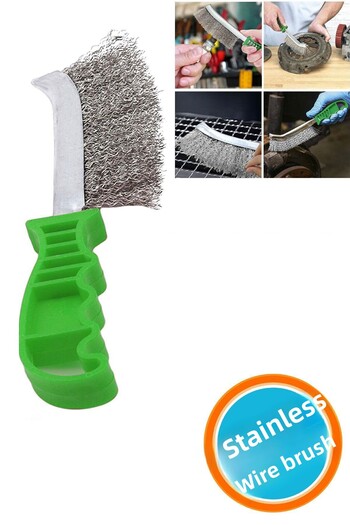 NZB Plastic Handle Wire Brush Stainless Wire Dirt Rust Removal Brush 23.5 cm