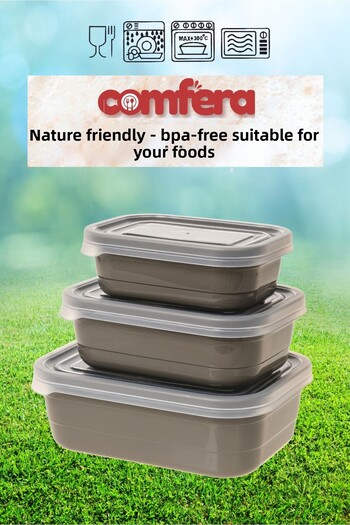 BAGER MARKET Plastic Food Container - Comfera Set of 3, Suitable for Refrigerator and Microwave