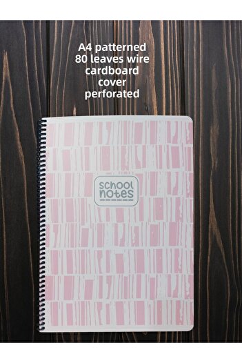 SEYFİKİRTASİYE CHECKED A4 80 SHEETS WIRE NOTEBOOK CARDON COVER PERFORATED