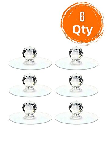 COZY SENSE Cabinet Handle 6 Pieces Multi-Purpose Crystal Headed Handle Hanger Glass Mirror Cabinet Hanger Hook Organizer