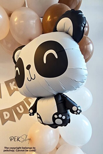 PEKSHOP Cute Panda Balloon Panda Shaped Foil Balloon 72X58Cm