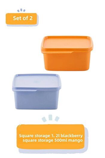 Tupperware 1.2L Mango + 500ml Blackberry Set of 2 - Airtight Food Storage Containers