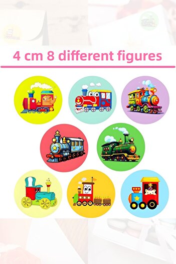 Grafikup 50 Train Sticker Set - Pen Laptop Notebook Water Bottle Label