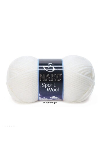NAKO ( 5 τεμάχια ) Sport Wool 208 Λευκά νήματα πλεξίματος στο χέρι Γιλέκο ζακέτα νήμα κασκόλ Νήμα πουλόβερ