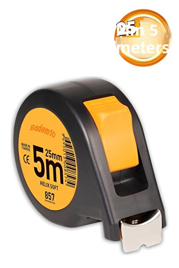 Badem10 Metal Strip with 25 mm Plastic Case Soft Helix Measuring Gauge for 5 Meters