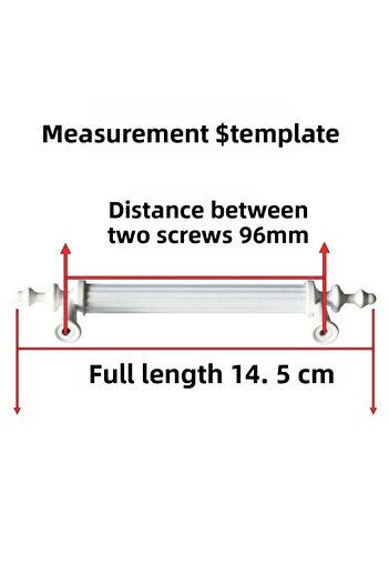 Badem10 (PLASTIC HARD) Polavit 96 Mm Mobilier alb Sertar de bucătărie Ușă dulap Mâner dulap Mâner