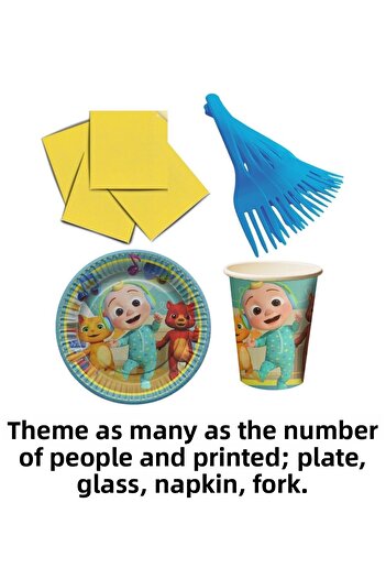 Cocomelon Set of Metalized Table Skirts 32 People Birthday Party Supplies Ornaments