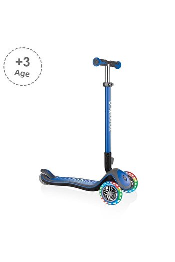 Globber Elite Deluxe Lighted Scooter - Navy Blue