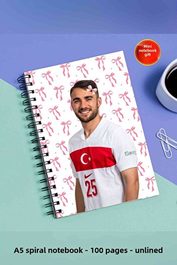 SevindirenŞeyler Yunus Akgün - A5 Metal Spiral Unlined Ribbon Notebook