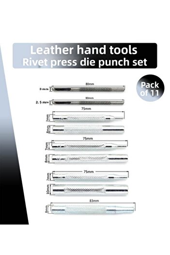Dopar 11 Pieces Press Mold Set Steel For Rivets And Studs