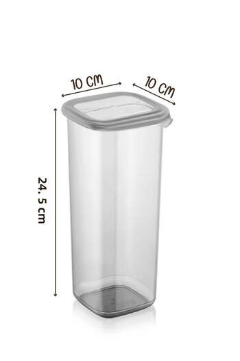 Kitchen Life Modernity Square Food Storage Container Set of 24 with Labels (1750ml x6 - 1200ml x6 - 550ml x6 - 450 x6)