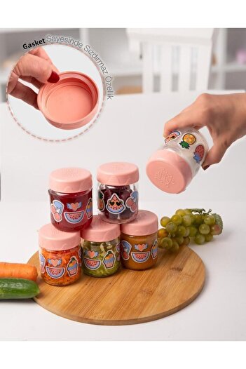 Herevin Six Pack Patterned Baby Food Jar 200 Ml