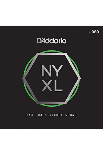 Daddario Nyxlb080 Bass Single String, Nyxl Series, Nickel Wrap, .080 Gauge,