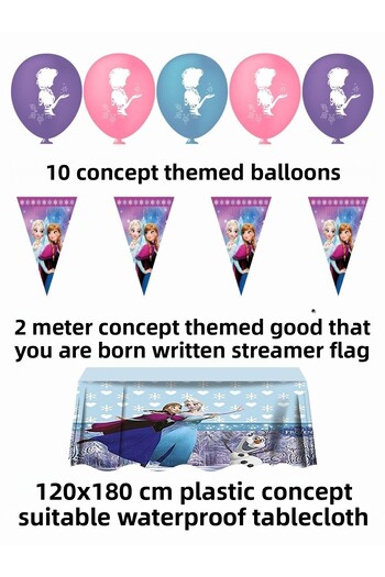 Frozen Elsa Frozen Banner 24-Person Birthday Party Supplies Ornaments Set