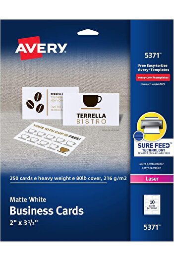 STOREMAX Polysight Printable Business Cards, Printers, 250 Cards, 2 X 3.5 (5371) Trendzap 467437