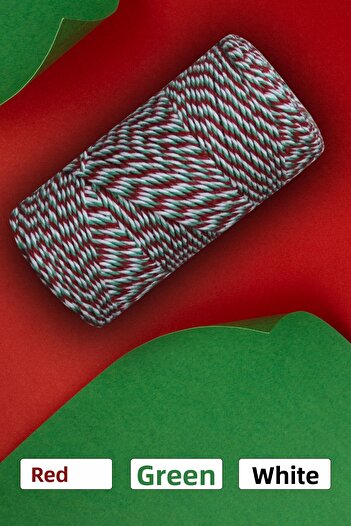 Bevella Macrame Cord 200 g 3 Color Packing Lanyard - Red, White, Green