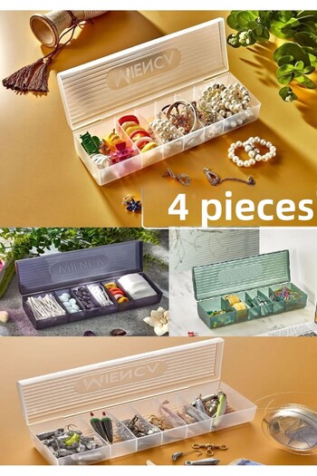 Bayev 4 Pieces Ring - 6 Compartment Drawer with Lid and Ring Box, Fishing Material Organizer