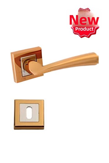 Sofuoğlu Stainless Steel Hazal Albifirin Color Square Room Door Handle with Rosette (1 Set)