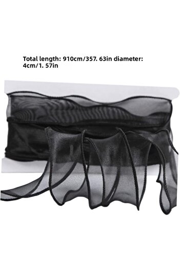 DUCK HOBY Κορδέλα Οργάντζα από τούλι με βολάν 2 Mt (7cm x 2mt), Υλικό λουλουδιών, Νυφική ​​ανθοδέσμη, Ματσάκι βολάν