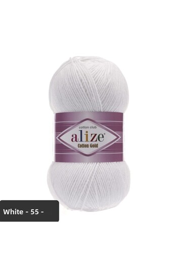 Alize Βαμβακερό χρυσό νήμα Amigurumi 100 gr Χειροποίητο νήμα Κωδικός χρώματος-λευκό-55 Βαμβακερό+ακρυλικό νήμα πλεξίματος στο χέρι