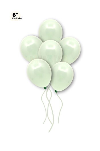 Huzur Party Store Small Mini Size Green Color Macaron Balloon 50 Pcs 6 Inch 15 Cm Party Balloon Soft Color Birthday Ornament