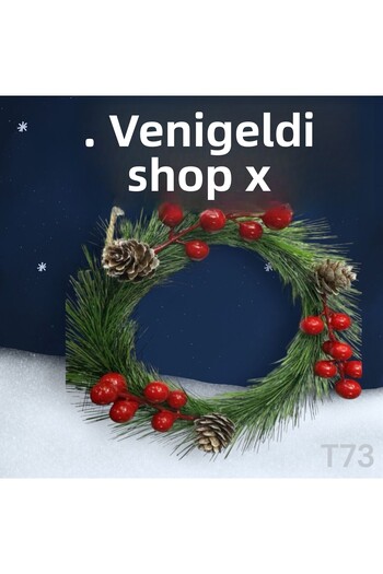 Yenigeldi 1 Τεμάχιο 20 εκ. Διακόσμηση πόρτας και τραπεζιού Πρωτοχρονιάτικο στεφάνι, Πρωτοχρονιάτικο στολίδι, Χριστουγεννιάτικο στεφάνι πόρτας T-73
