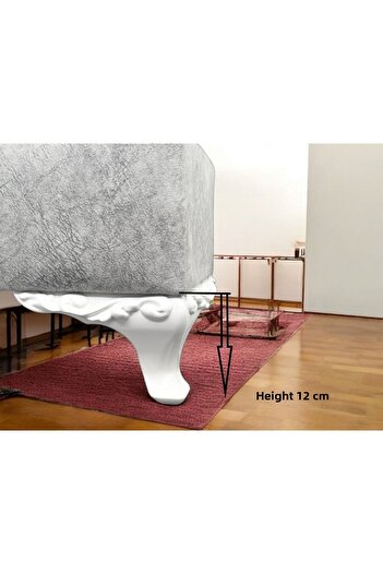 KOLDOOR Lux Lükens Mobilier Canapea Canapea extensibilă Baza Chester Tv Unit Stand Alb 12 Cm 4 Bucăți