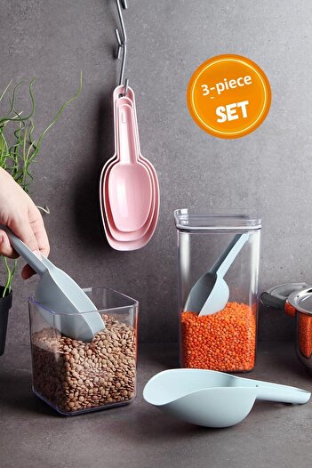 WAPPA Set of 3 Flour, Sugar, Food, Pulses, Detergent Etc. Measuring Shovel