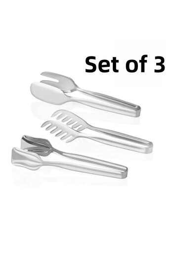 Online Kapında Set of 3 Stainless Steel Serving Tongs