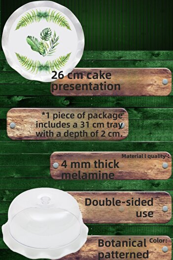 BOSSİO Ballerina 31cm Botanical Serving Plate Tray: Decorative Home Kitchen 26cm Cake Presentation