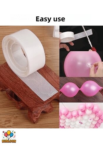Bunloon Balloon Adhesive Tape |   Double Sided Transparent Balloon Fixer