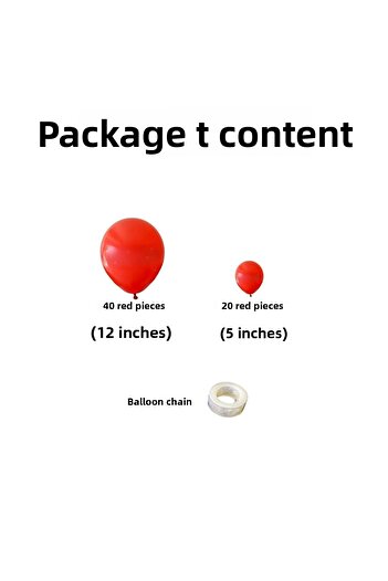 Organizasyon Pazarı Pastel Red 60 Pieces Balloon Chain Set