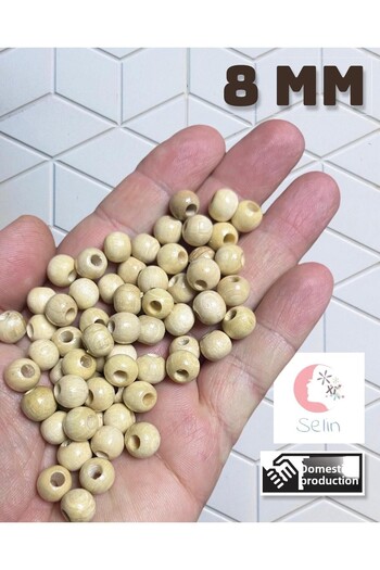 Selin Wooden Beads 8 mm 100 Gr Varnished (0Rt 330-400 Pieces)