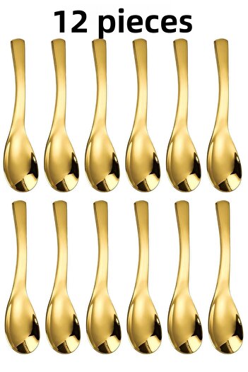 Chavin 12 Pcs 304 Steel - 14cm Dessert Ice Cream and Breakfast Crisp Spoon Cin959S