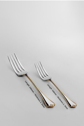 Nehir 30 Pieces Fulya Gold Plain Cutlery Set for 6 People