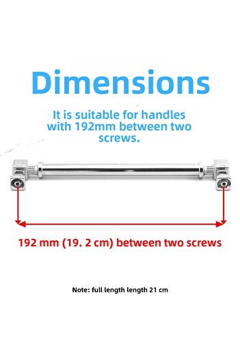 Badem10 Talas Metal Argintiu Culoare Crom 192 Mm Mobilier Bucătărie Sertar Dulap Dulap 19,2 Cm Mâner Mâner Mânere