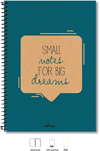STOREMAX Snshop Color 2015075/3 Eco Kraft Hard Cover, Spiral, Yellow Paper, 200 Pages, Blue 467437