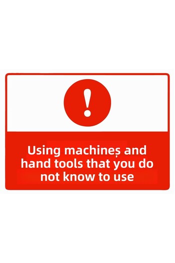 BBO REKLAM Warning Sign for Using Machinery and Hand Tools You Don'T Know How to Use Photoluminescent 50X70 cm