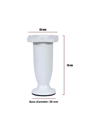 Badem10 10 Cm (4 BUC.) Picioare din plastic alb Dulap reglabil Mobilier Canapea - Masuta de cafea Picioare de blat