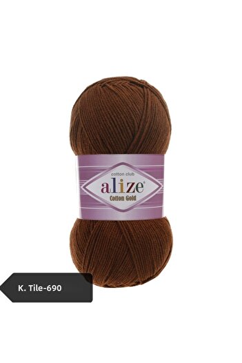 Alize Cotton Gold Amigurumi Thread 100gr Hand Knitting Thread Punch Thread Dark Tile-690-cotton+acrylic Knitting Thread